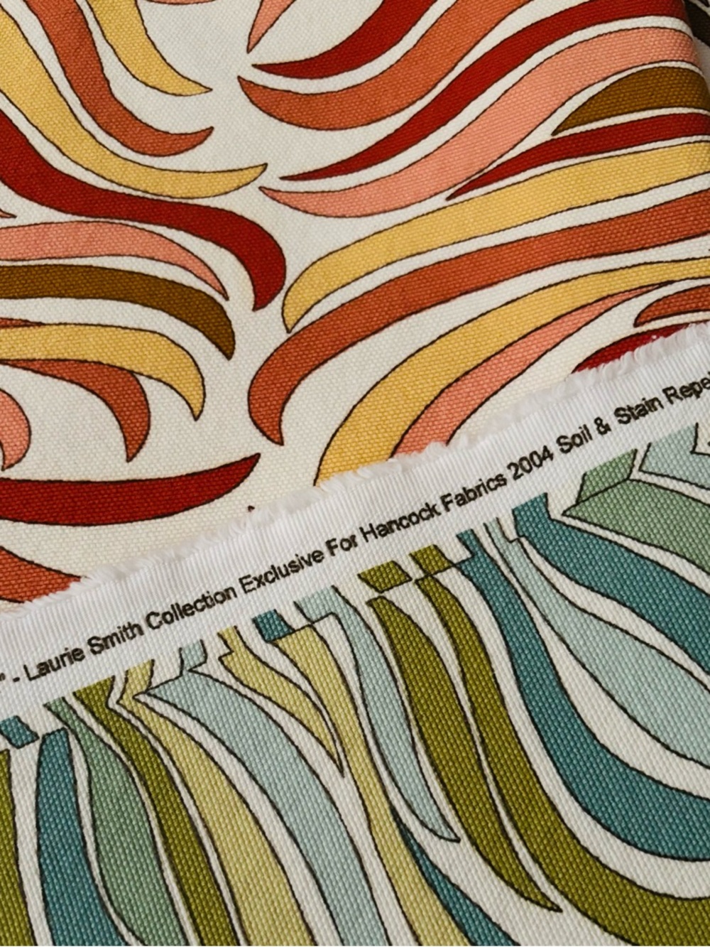Wavy Bold GREEN Upholstery Bedding Fabric - Picture 2 of 3